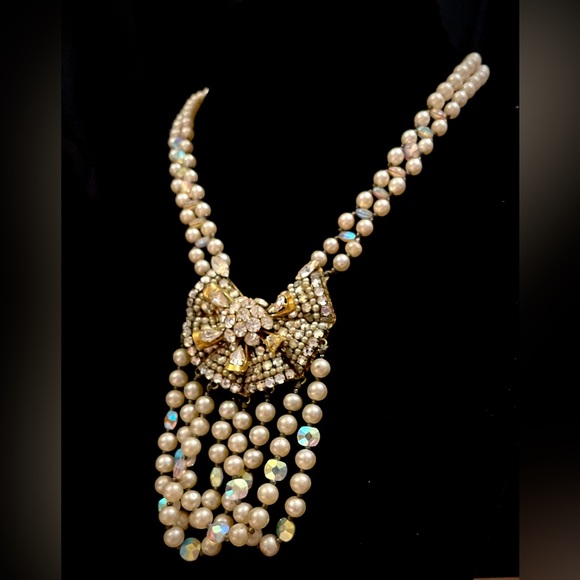 **SOLD on eBay** Original by Robert faux pearl and rhinestone necklace - Picture 2 of 8